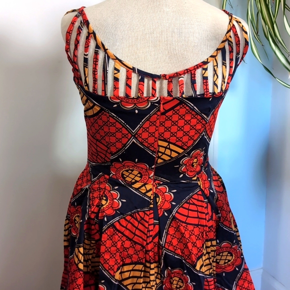 Trashy Diva vintage style A-line retro dress cage neckline sz 12 - Picture 4 of 6